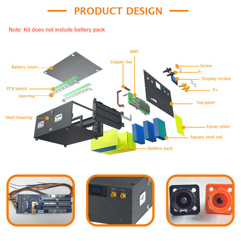 Sunboost DIY Case Kit 48V 280Ah 15KW Stackable Lithium Battery Storage Lifepo4 Solar Combiner Box without Battery Accessory