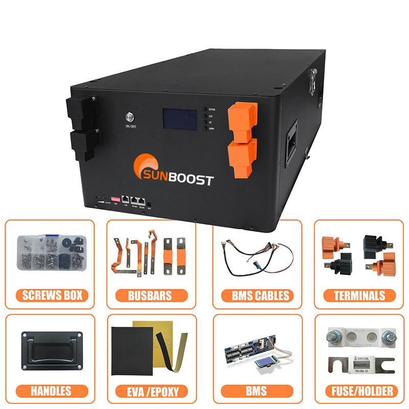 Sunboost DIY Case Kit 48V 280Ah 15KW Stackable Lithium Battery Storage Lifepo4 Solar Combiner Box without Battery Accessory