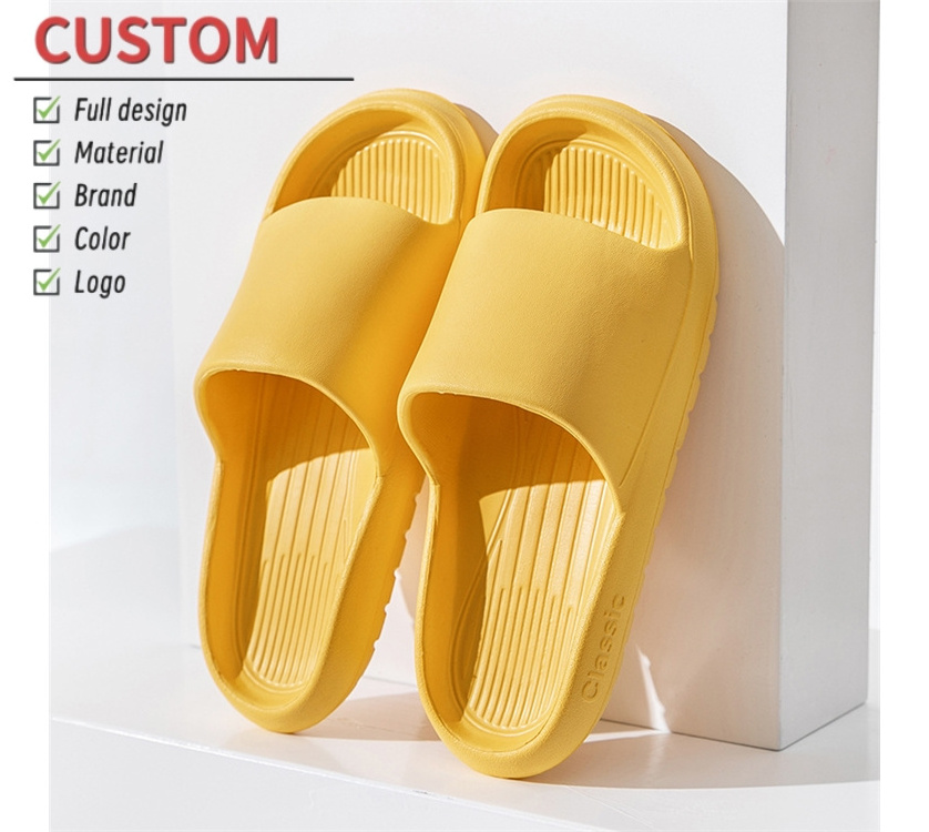 top luofu with high quality THICK leather slides unisex custom eva soft slippers