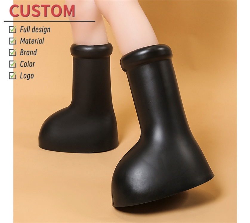 Wholesale Astro Boy Red Boots Same Style Fashion Internet Red Couple Big Head New Increased Thick Bottom Rain Shoes