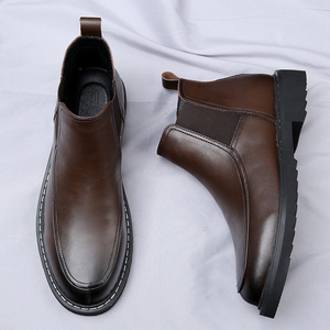 High-end Chelsea Boots for Men - Pointed Toe Genuine Leather British Martin Boots