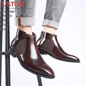 Leather Shoes Formal Work Vintage Short Boots Large Size Pu WLS059 Stylish Male for Men Summer Mens Dress Boots Fashion Trend