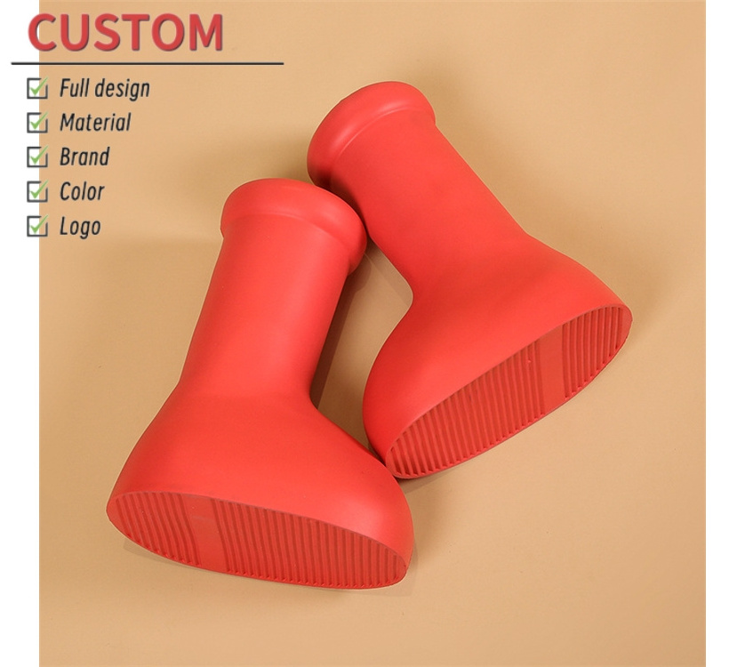 Wholesale Astro Boy Red Boots Same Style Fashion Internet Red Couple Big Head New Increased Thick Bottom Rain Shoes