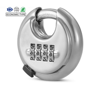 Anti-rust 4 Digit Stainless steel 304 disc combination pad lock password digital front door pad lock with code