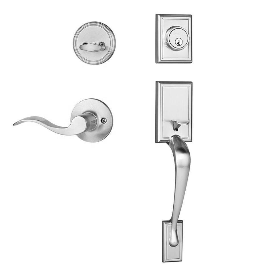 Main Front double door lock main door handle Heavy Duty Zinc Alloy Entrance Door Lock Single Cylinder  Deadbolt gate lock