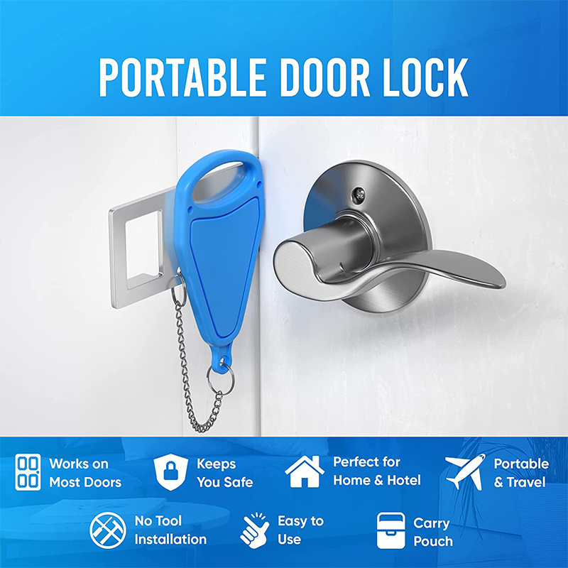 New Portable Security Door Lock Travel Guard Hotel School DIY Privacy PadLock Stopper Home locks with logo