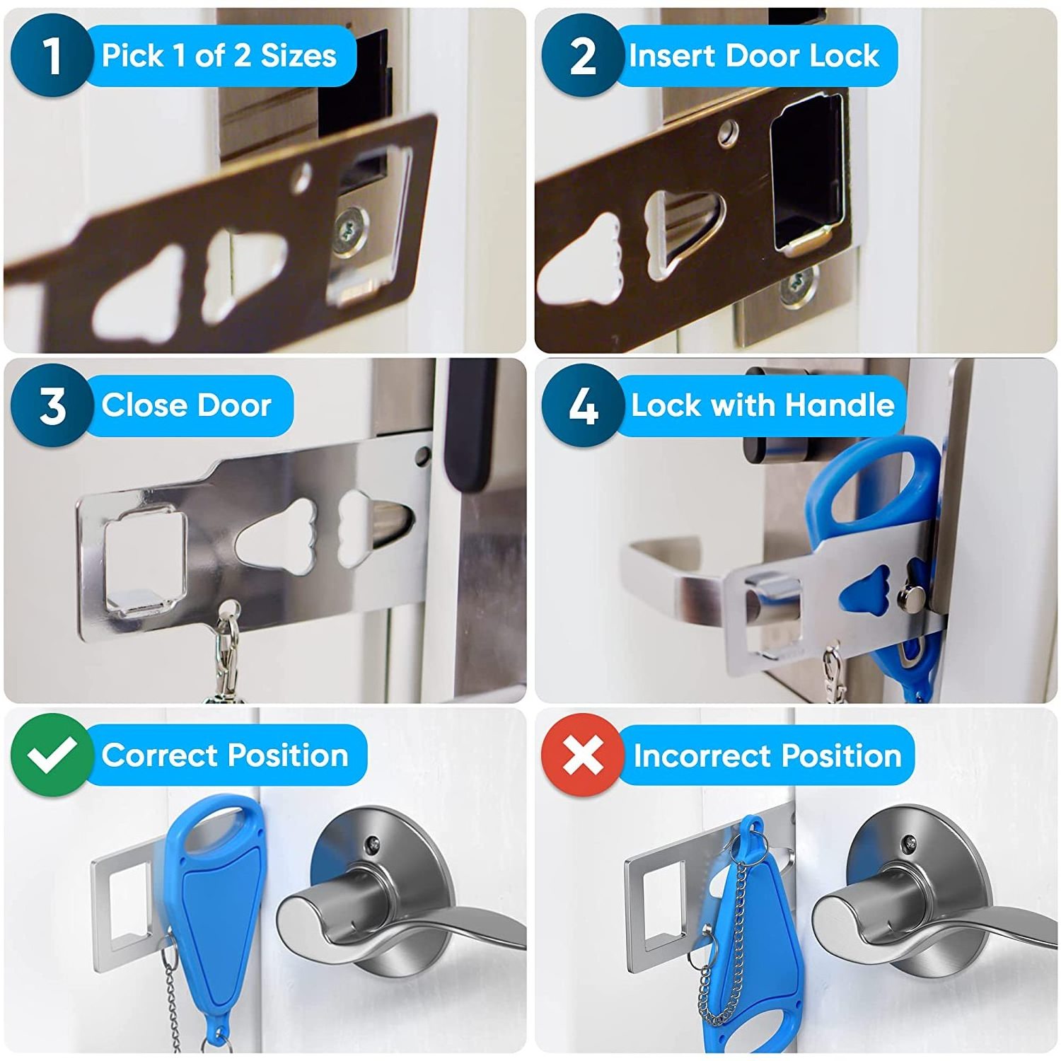 New Portable Security Door Lock Travel Guard Hotel School DIY Privacy PadLock Stopper Home locks with logo