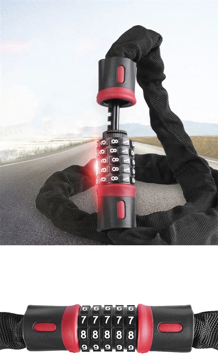 Bicycle chain lock anti-theft mountain password chain combination 20mm padlock bike lock 5 digits security lock for bike