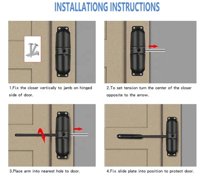 Easy Install Automatic Sliding Self-closing Adjustable Hydraulic Spring Door Closer