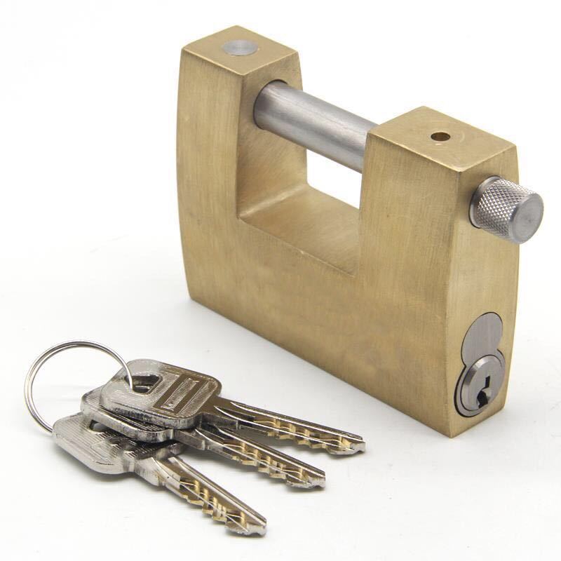 70mm-100mm Heavy Duty padlock Removable Cylinder  3 Master Key Brass Rectangular Rekeyable Padlock