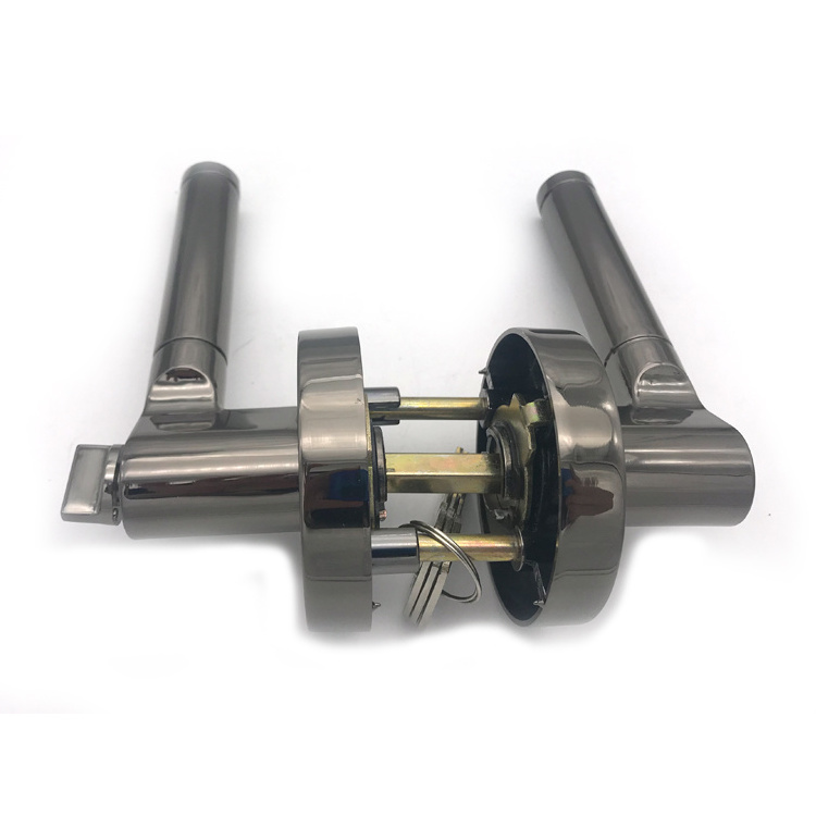 High Quality Stainless Steel Tubular Lever Lockset Toilet Door handle Lock