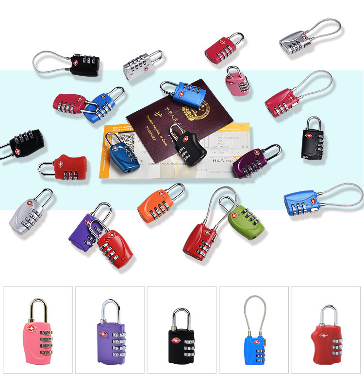 Travel lock 3-digit combination code lock safety seal security TSA waterproof customs clearance padlock