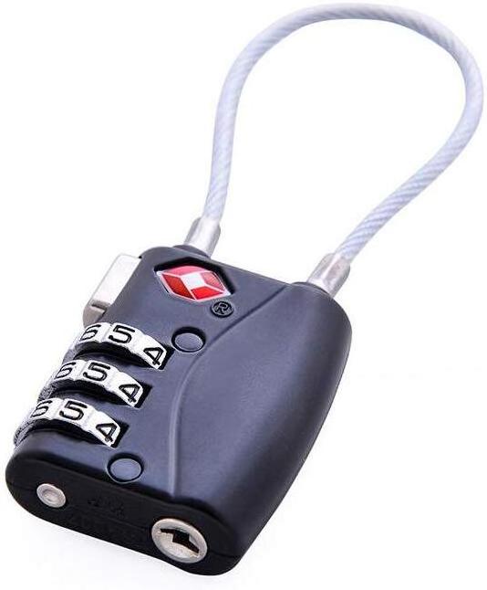 3 Digit Combination padlock Durable flexible TSA Travel Baggage Lock luggage lock tsa cable