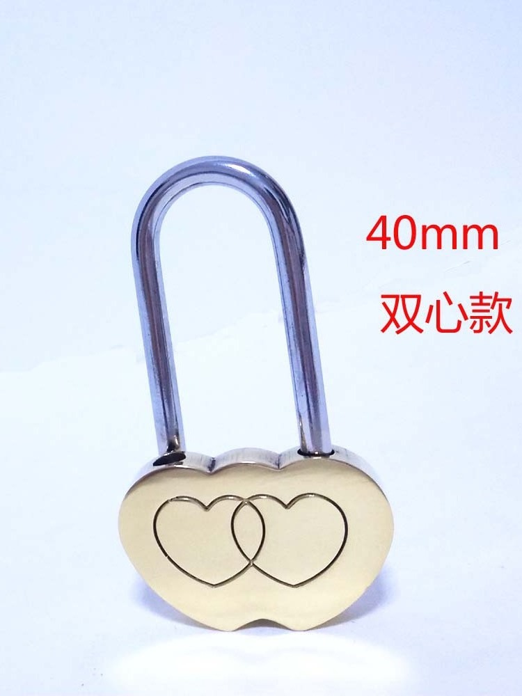 No Keyed pad lock Engraved Double Heart Lock Lovers Wedding Gifts Brass Padlock love lock