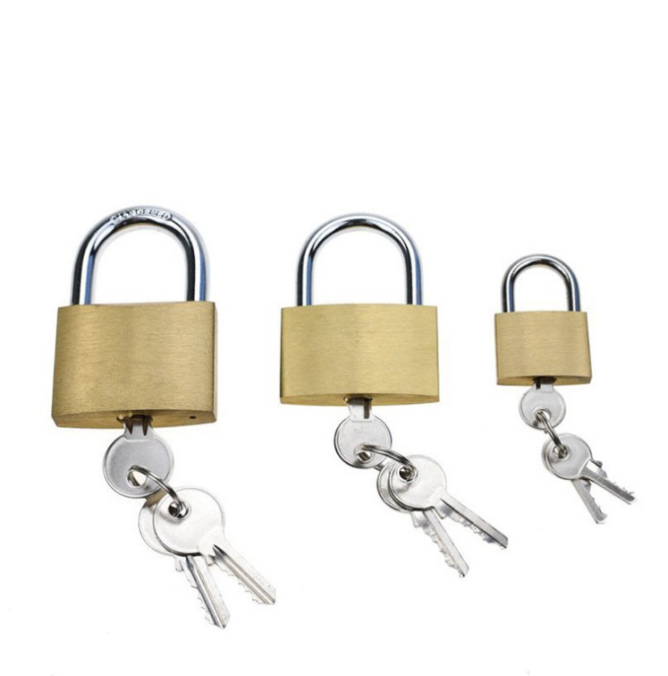 High Quality free Sample pad lock Logo Available Cheap Price Safety 20/25/30/40/50mm Gold Brass copper Padlock