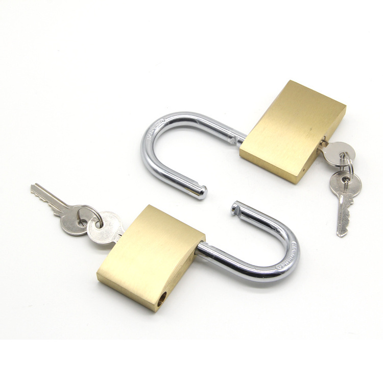 Heavy Duty copper pad lock mini cheap price Solid Brass 20-50mm Padlock with 2 brass keys