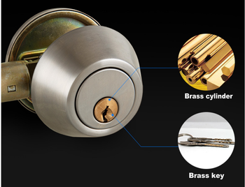 Door Security New Lock Single Side Cylinder Deadbolt Lock cylindrical round knob lockset deadbolt door lock