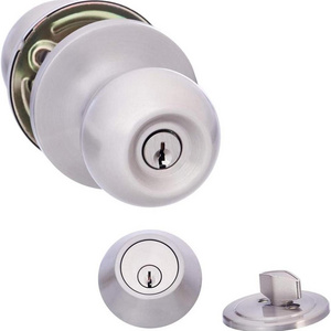 Stainless Steel  Brass Polished Combination Lock Double Security Entry Knob  Deadbolt  Door Lock