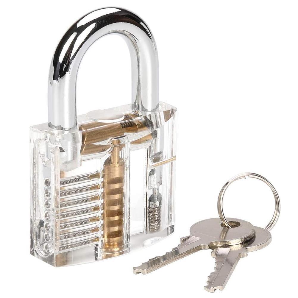 18pcs Set Lock Smith Transparent Padlock Beginners Training Tools Stainless Steel Lock pick set