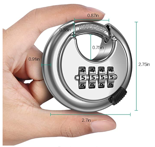 Anti-rust 4 Digit Stainless steel 304 disc combination pad lock password digital front door lock