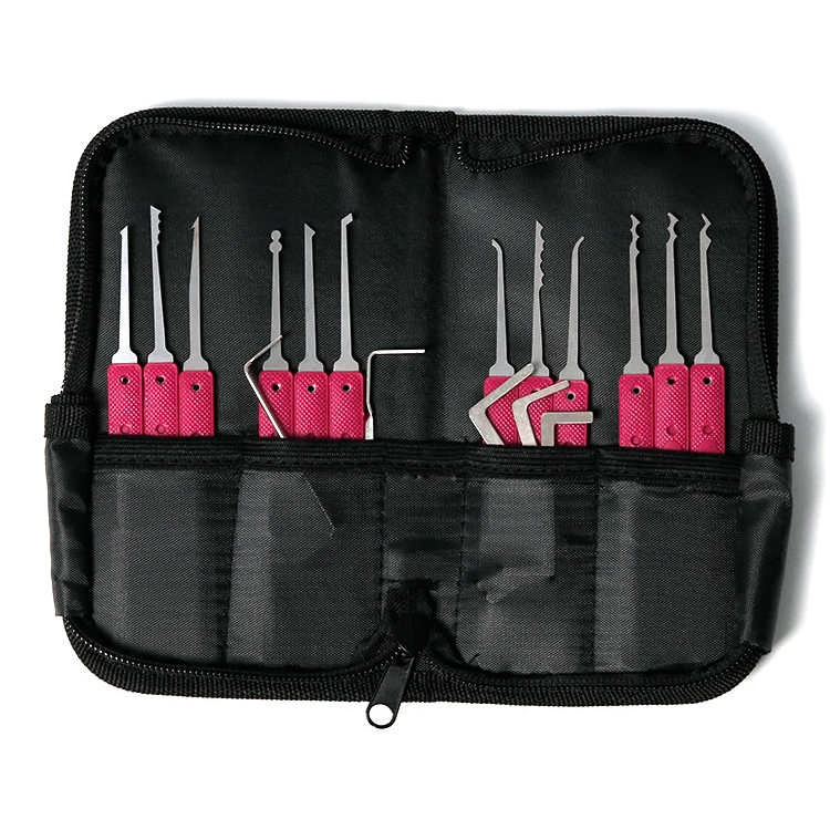 Hook Tools Lock Picking Practice Set 17pcs Stainless Steel Lock Pick Set Training Kits with  Practice Lock