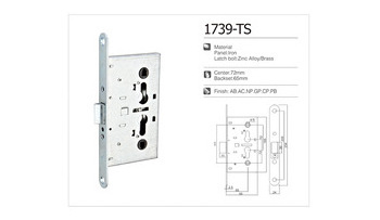 Russian security lock Anti Fire 1739 Stainless Steel security door lock body  mortise lock for aluminum door