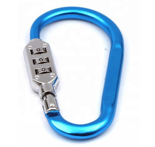 Carabiner Device Combination Locking  3 digital motorbike helmet lock with cable