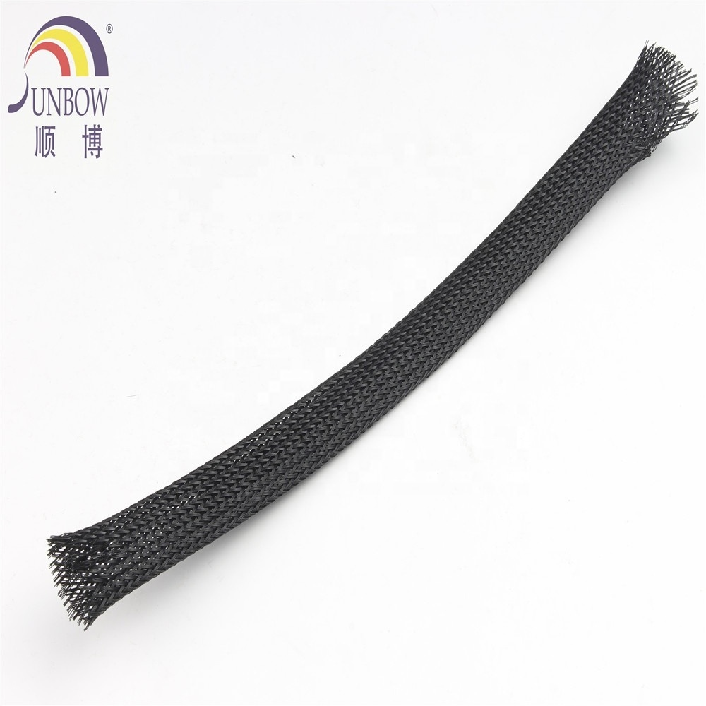 Sunbow Factory Supplied Auto Wire Cable Sleeving Sheathing 10MM PET Expandable Braided Sleeve