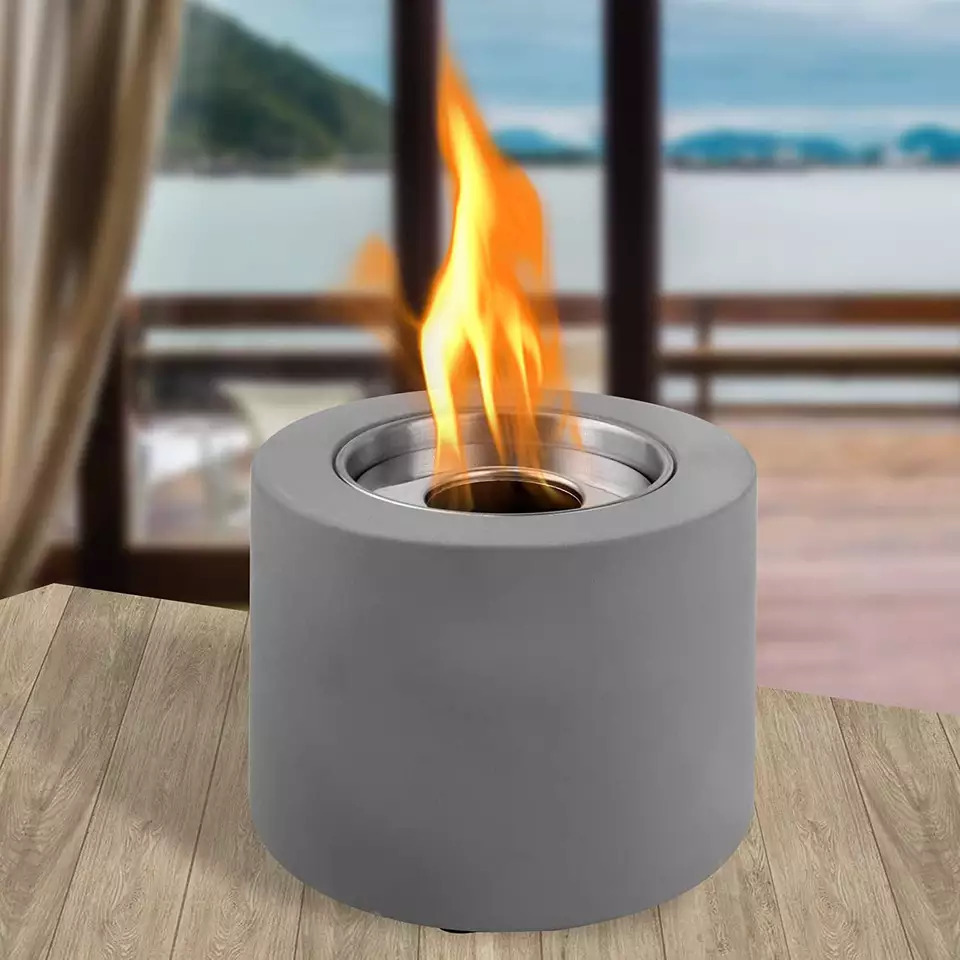 Portable Indoor outdoor Concrete Fire pit Tabletop fireplace personal ethanol firepits BBQ maker Mini Cement Fire Pit Bowl