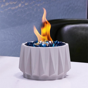 Camping Outdoor Smokeless Modern Tabletop Bioethanol Fire Pit Bowl Concrete Alcohol Patio Table Top Ethanol Fire pit Fireplace