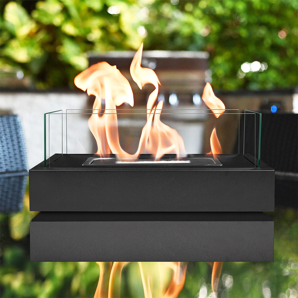 Freestanding Tabletop Ethanol Fire Pit Smokeless Portable Modern Table Top Fire Pit Outdoor Metal Tabletop Bioethanol Fireplace