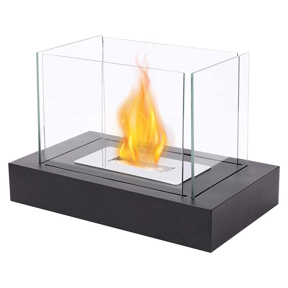 SUNBOW Mini Outdoor Tabletop Bioethanol Fireplace Smokeless Indoor Table Top Bio Ethanol Fireplace Tischkamin fur Fire Pit Glass