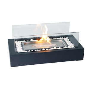 New Style Alcohol Fireplace Table Top Fire Pit Portable Mini Tabletop Fire Pit with stone decoration