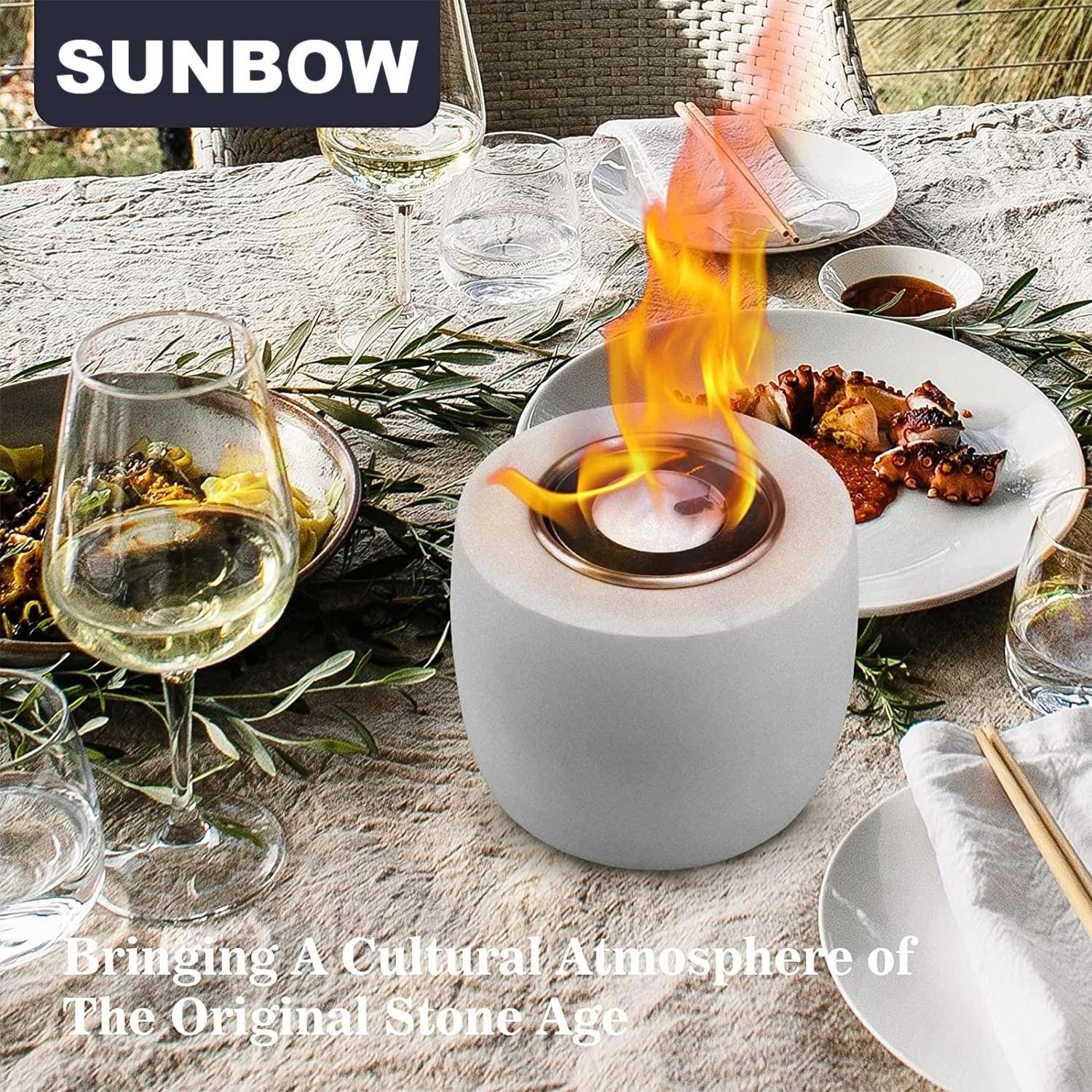 Portable Mini round Concrete Fire Pit Smokeless Indoor fire pit Ethanol table Fireplace Outdoor Table Top Fire Pit