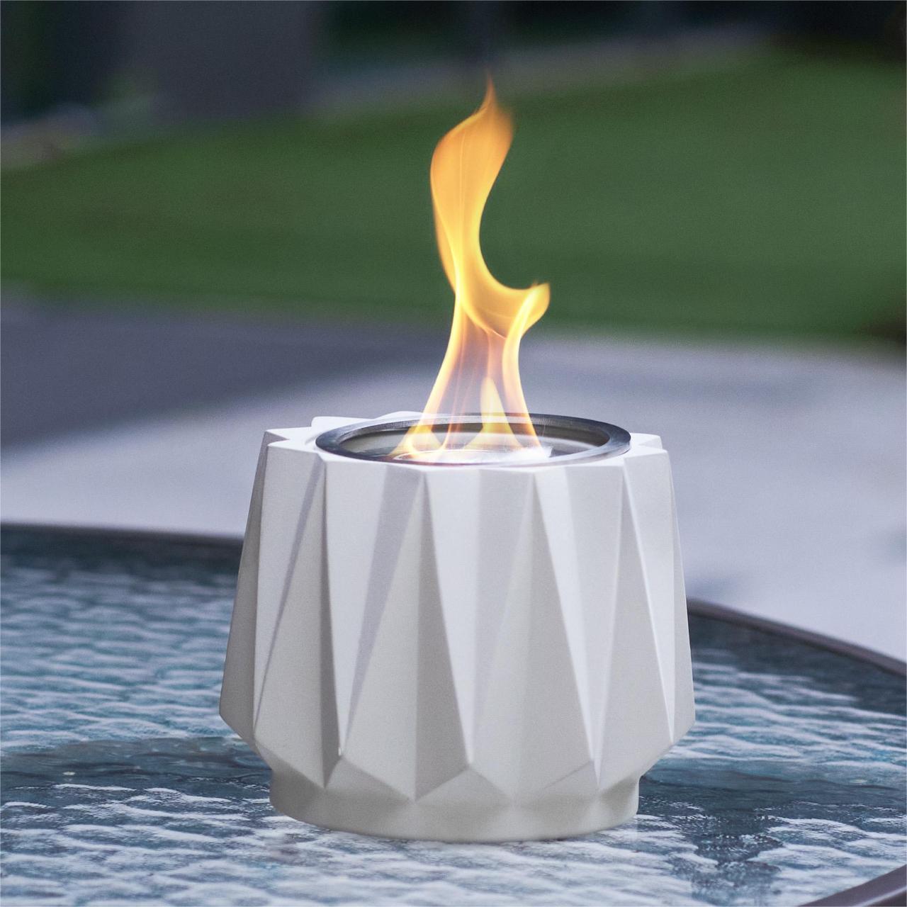 Kamin Portable Smokeless Indoor Mini Camping Patio Table Top Ethanol Firepit Burner Tabletop Bioethanol Fire Pit Bowl Fireplace