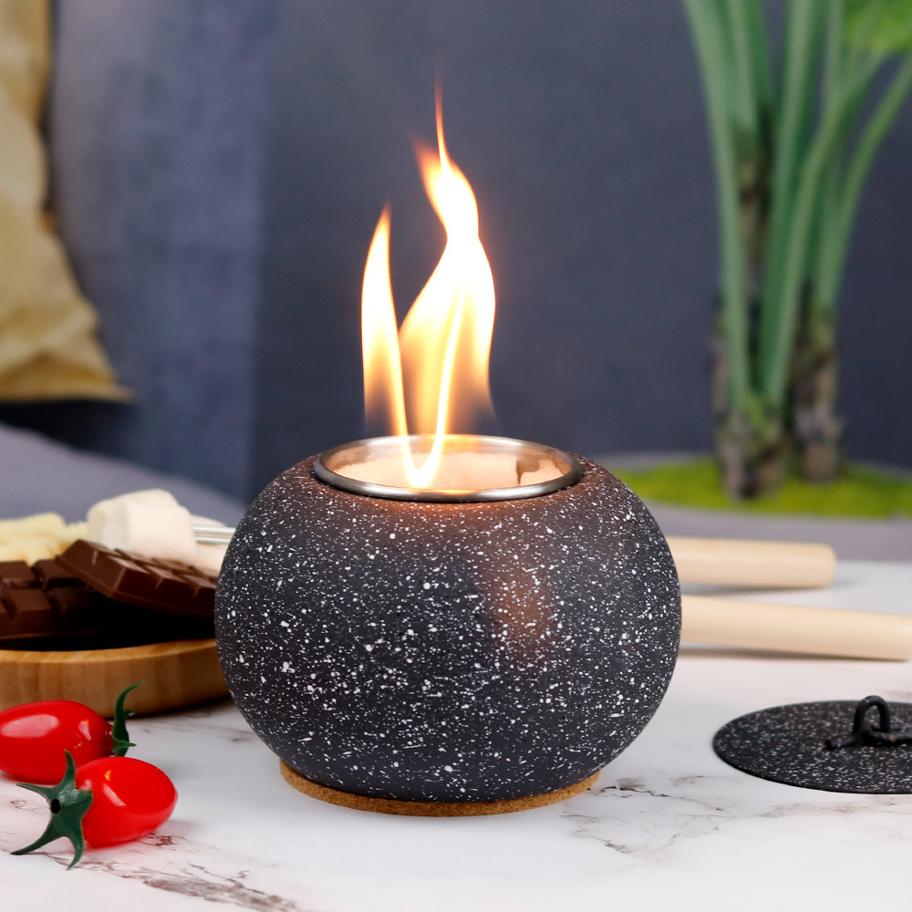 Portable Sphere Mini fireplace Concrete Fire Pit outdoor fireplace patio heater Bio Ethanol Tabletop Fire Pit Bowl