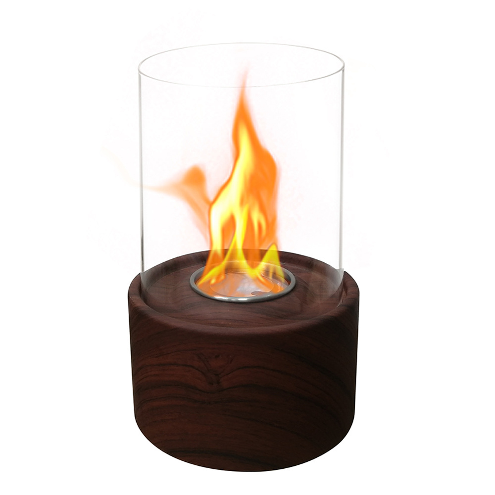 Wholesale Tabletop wood grain Fire Pit Modern Design Smokeless Indoor Table Top Bio Ethanol Fire Pit Table Ethanol Fireplace