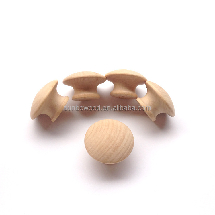 Wholesale wooden furniture cabinet handles and knobs use for cupboard drawer knobs wooden knob handles