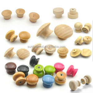 Wholesale wooden furniture cabinet handles and knobs use for cupboard drawer knobs wooden knob handles