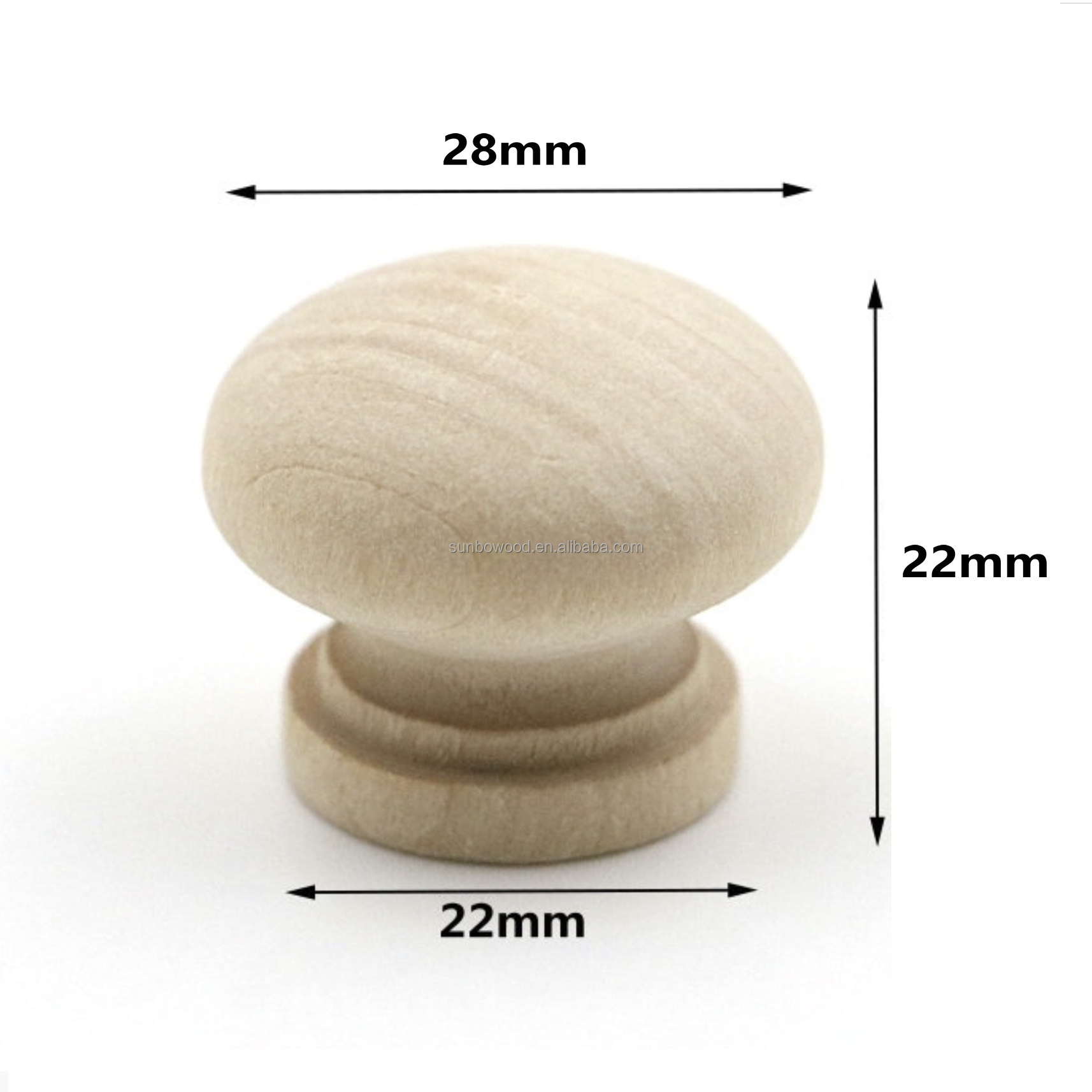 wholesale round wooden drawer knobs   wooden  mushroom knob customized knob handles wood