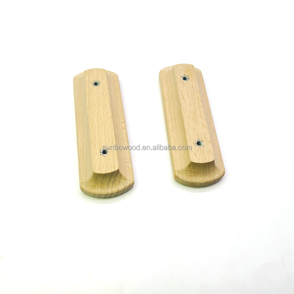 Wholesale Solid Wood Handle Knobs  Use For   Furniture Drawer  handle Cabinet Door Pull Handles Customize