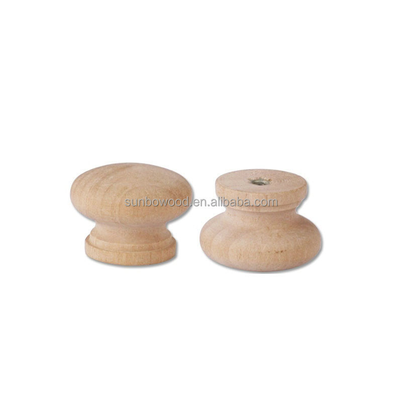 Wholesale wooden furniture cabinet handles and knobs use for cupboard drawer knobs wooden knob handles