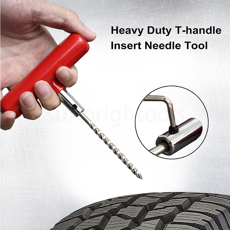 Motorcycle Car Truck Puncture Tyre Tool Tubeless Flat Tire Repair Kit Professional Heavy Duty Tire Plug Patch Kit for Fix a Flat