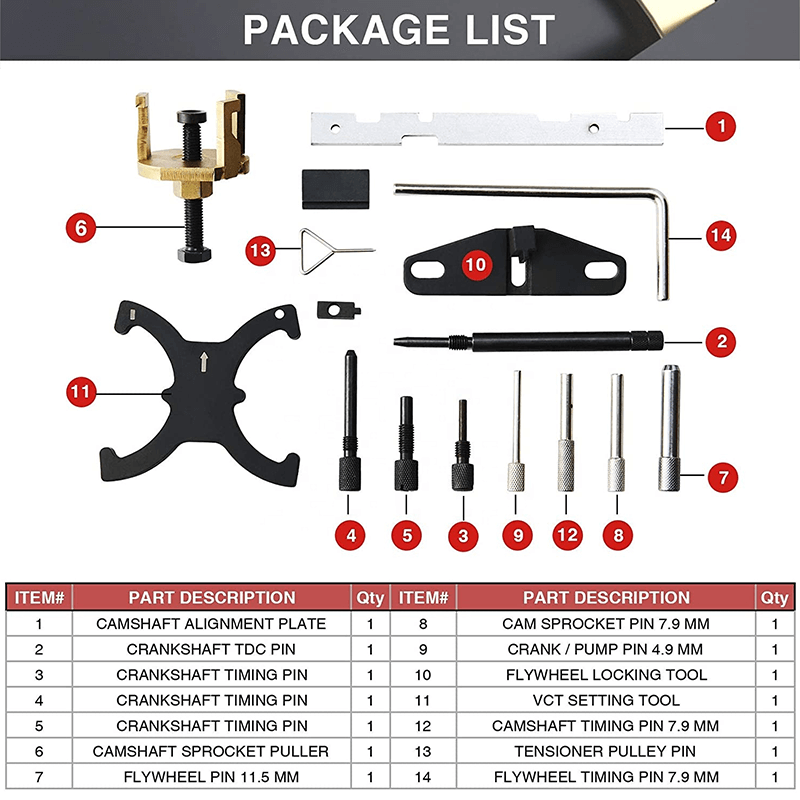 Camshaft Locking Alignment other Vehicle repair Engine Timing Tool for Ford Mazda 16V 1.4 1.6 1.8 2.0