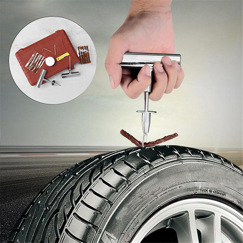 57Pcs Universal Heavy Duty emergency outdoors tubeless Tyre Puncture Flat Tire Repair Kit for Motorcycle,car,Trucks