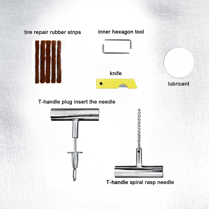 57Pcs Universal Heavy Duty emergency outdoors tubeless Tyre Puncture Flat Tire Repair Kit for Motorcycle,car,Trucks