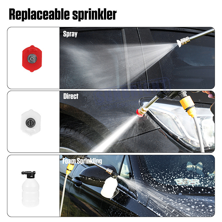 Portable High Pressure 21V Lithium Electric Battery Rechargeable Car Wash Cordless Pressure Washer Gun