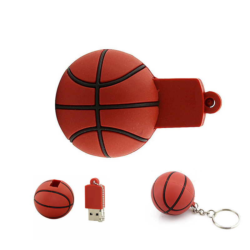 Basketball cl usb stick 3.0 2.0 3D Cartoon Flash Memory Wholesale Ball PVC Pendrive 64Gb 32gb flashdisk memorias Usb Flash Drive