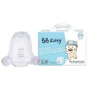 BB Kitty Korean Diaper Pants Couches Bebe Panales Desechables Nappy Panties Chlorine Free Baby Diapers Wholesale