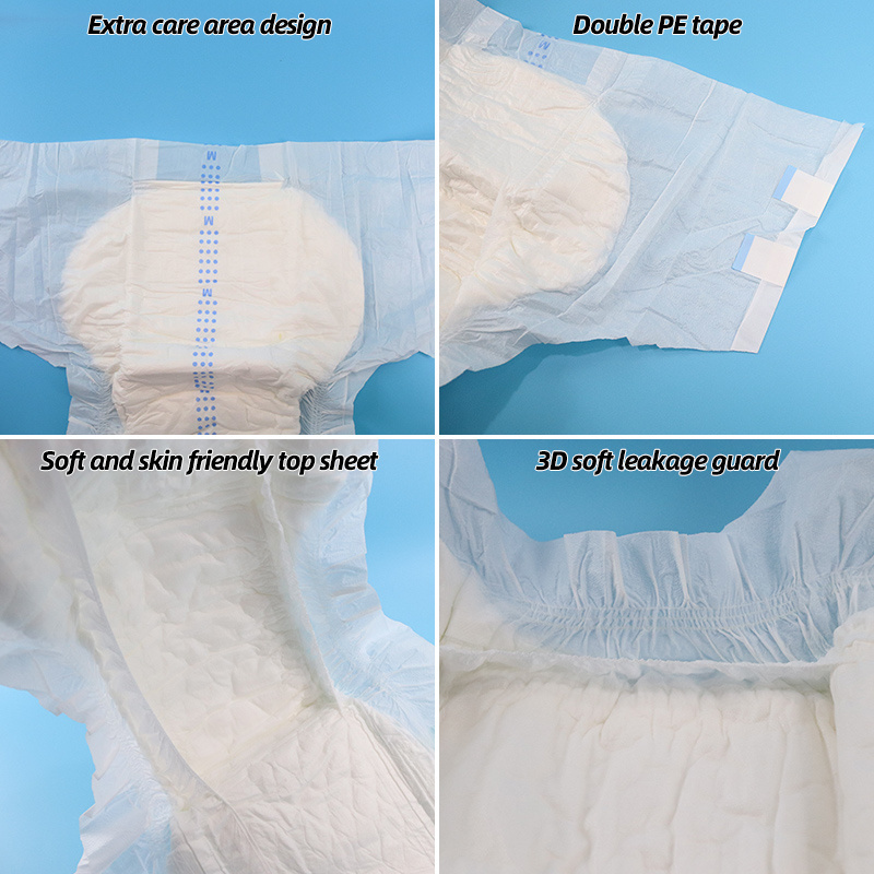 Bess ODM / OEM Adult Baby Diaper Couche Pour Adulte Popok Dewasa Stick Waist Adjustable Adult Diapers